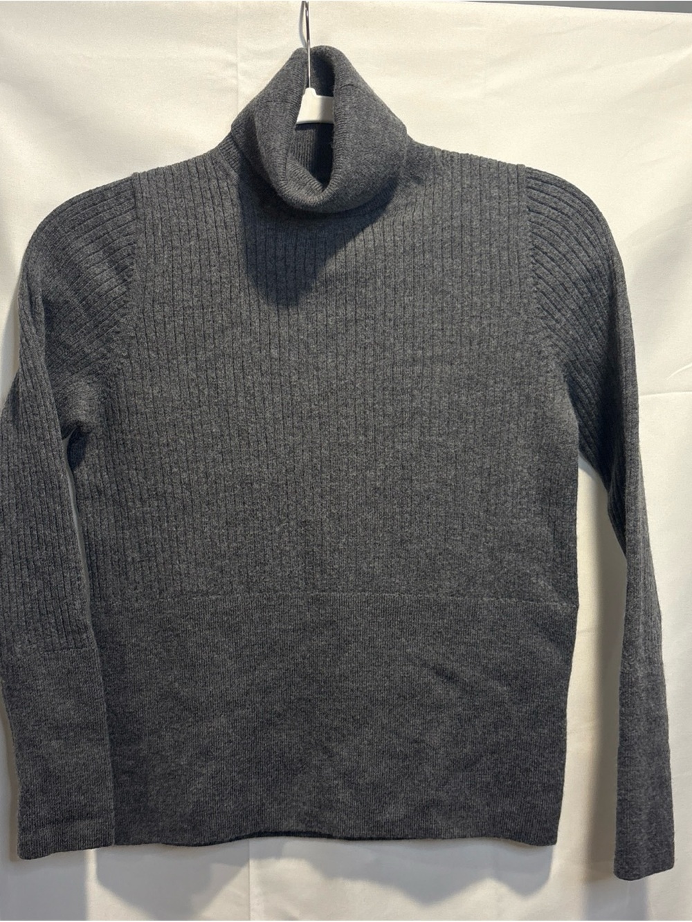 Halston Heritage Charcoal Gray Ribbed Turtleneck Sweater